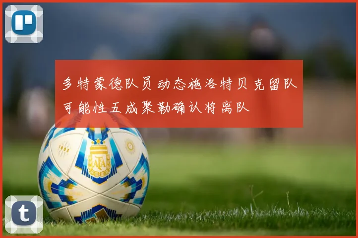 多特蒙德队员动态施洛特贝克留队可能性五成聚勒确认将离队